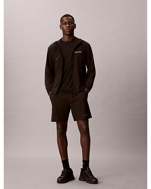 Calvin Klein Brown Sport Water Repellent Hooded Windbreaker for men