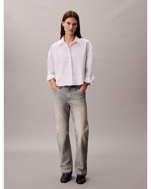 Camicia Button-Down Corta di Calvin Klein in Purple