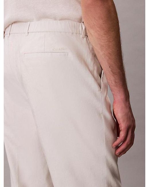Calvin Klein Multicolor Tapered Linen Blend Trousers for men