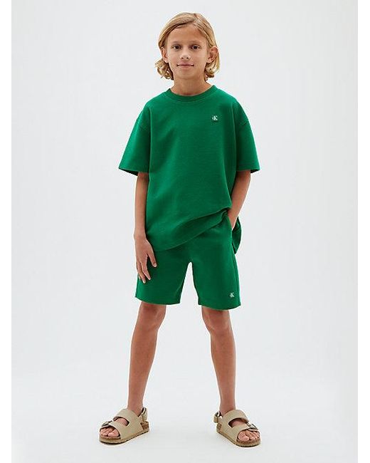 Calvin Klein Green Jeans Ottoman T-Shirt Shorts Set for men