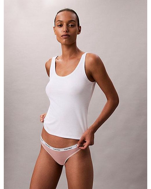 Calvin Klein Pink Thong Icon Logo