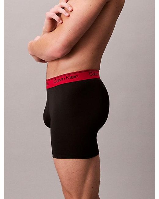 Calvin Klein Blue 3 Pack Boxer Briefs Microfibre Stretch for men