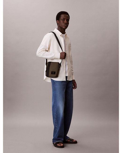 Calvin Klein Green Canvas Reporter Bag for men