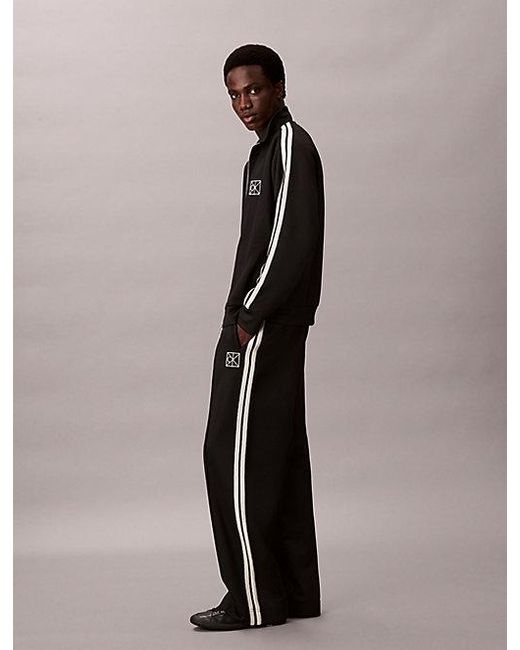 Calvin Klein Black Double Knit Track Trousers for men