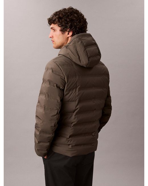Calvin Klein Brown Packable Embossed Logo Quilted Puffer Jacket for men