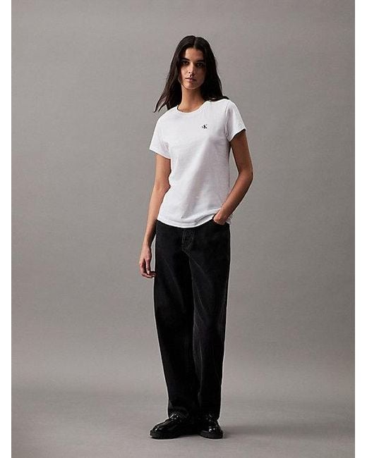 Calvin Klein White Slim Organic Cotton T-shirt