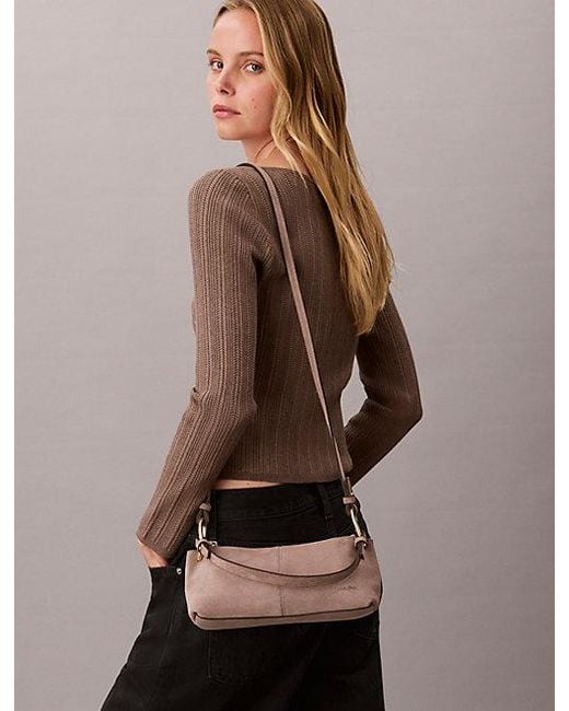 Calvin Klein Multicolor Small Soft Suede Shoulder Bag