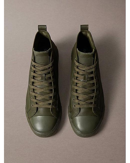 Calvin Klein Brown Leather Durable Traction Chunky Trainers for men