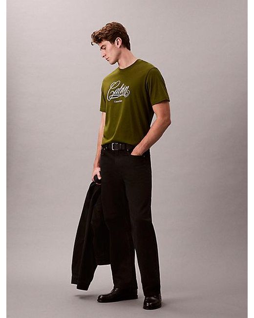 Calvin Klein Green Jeans Logo Graphic Relaxed T-Shirt for men