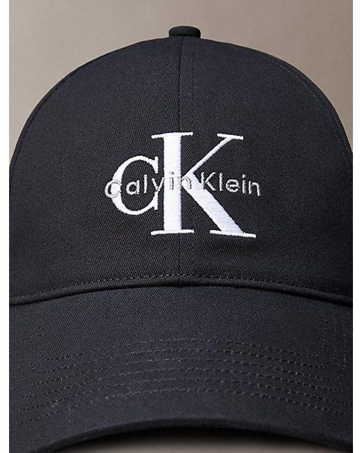 Calvin Klein Black Cotton Twill Logo Cap