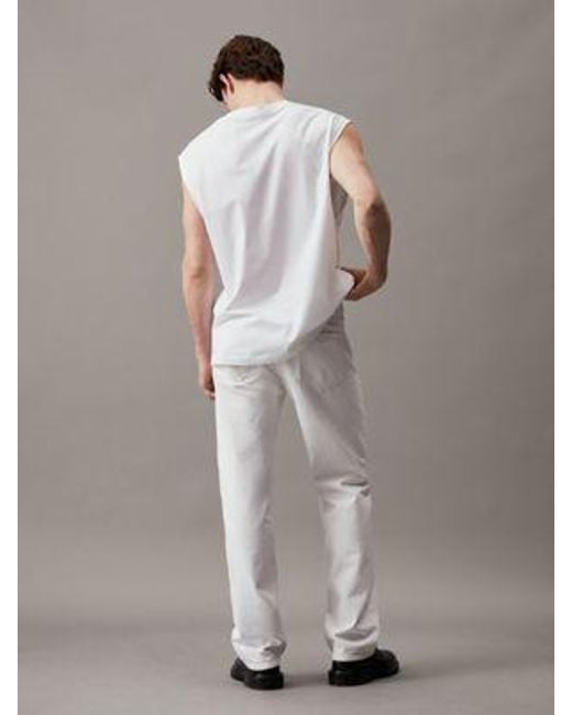 Camiseta de tirantes con monograma Calvin Klein de hombre de color White