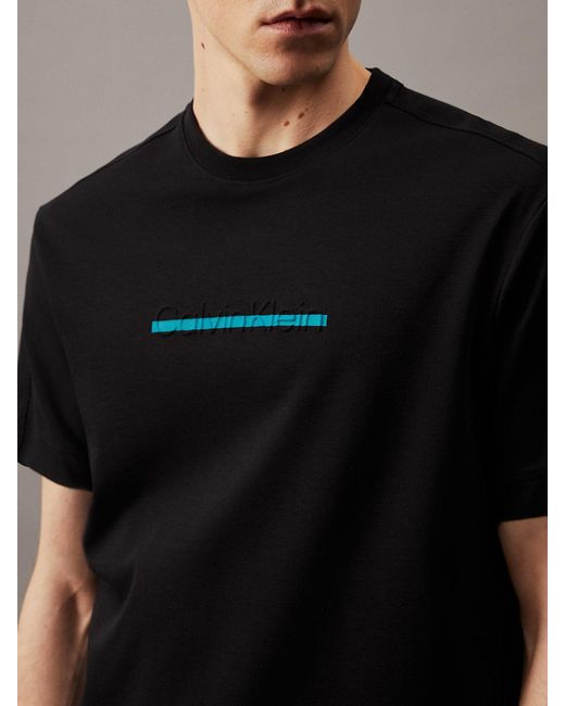 Calvin Klein Black Cotton Logo T-shirt for men