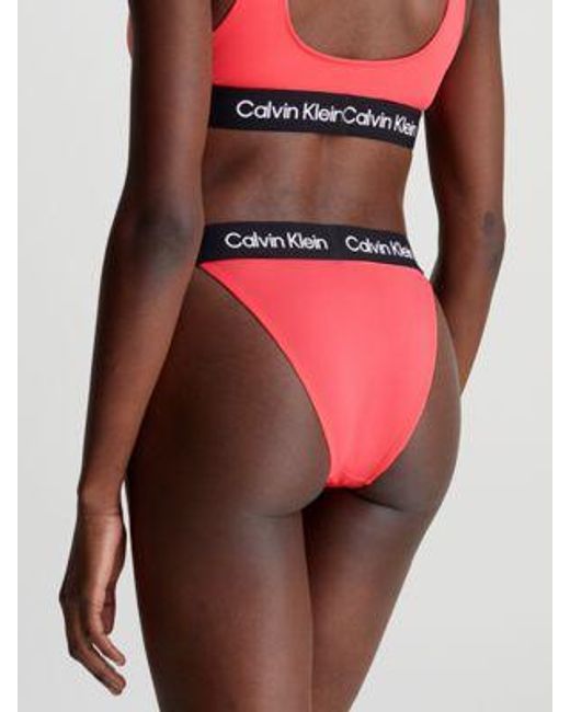 Calvin Klein Bikinibroekje Met Hoge Taille - Ck96 in het Red