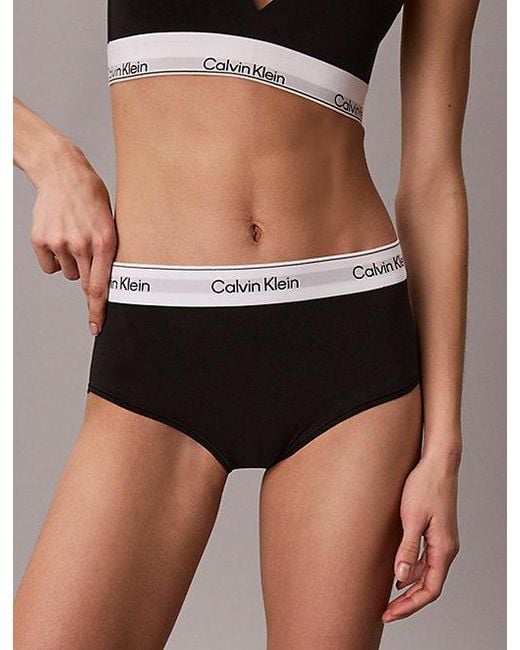 Calvin Klein Black High Waisted Hipster Panty Icon Cotton Modal
