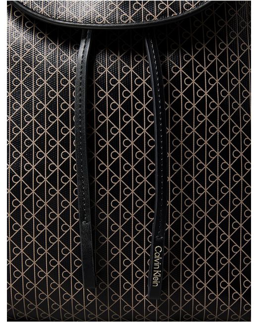 Calvin Klein Gray Allover Emblem Logo Backpack