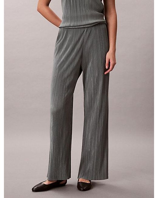 Calvin Klein Gray Plisse Pull On Lounge Trousers