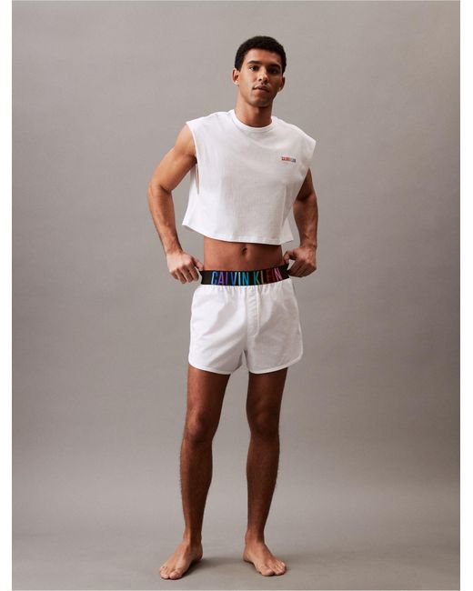 Calvin Klein White Intense Power Pride Cropped Muscle Tank for men