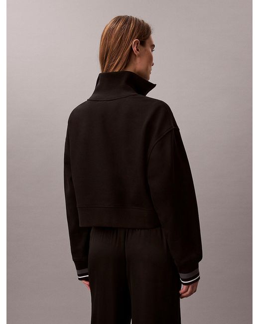 Calvin Klein Black French Terry 1/4 Zip Sweatshirt