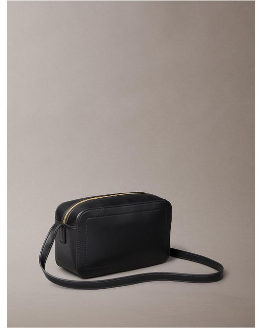 Calvin Klein Black Embossed Monogram Logo Camera Bag