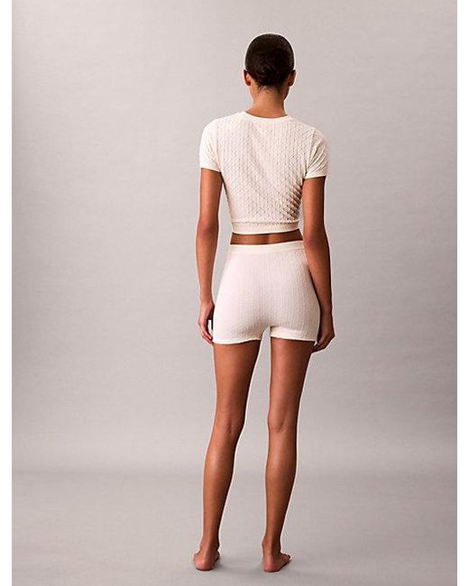 Calvin Klein Natural Rib Emblem Seamless Pyjama Shorts