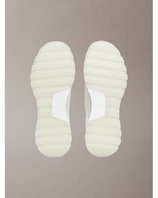 Calvin Klein White Mesh Slip On Chunky Runner Sock Trainers
