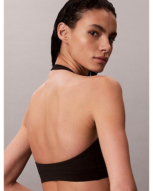 Calvin Klein Brown Shapewear Bikini Top Ck Icon