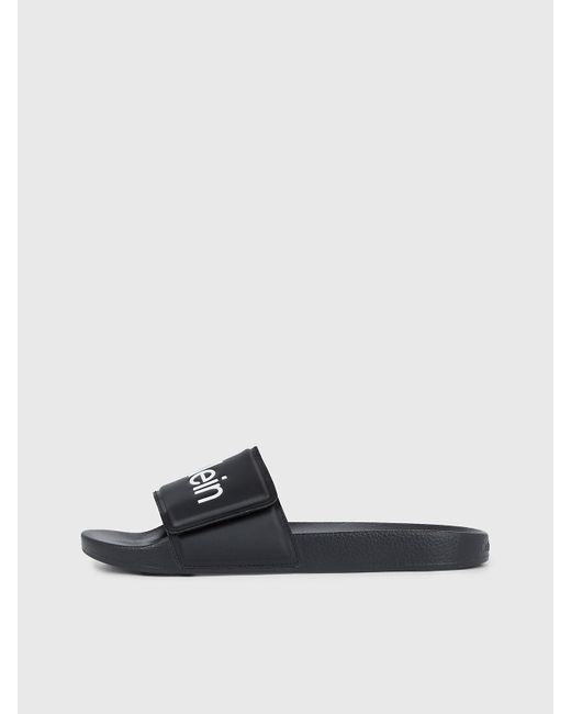 Calvin Klein Logo Sliders in White for Men Lyst UK