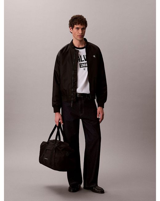 Sac Week-End En Nylon Avec Logo Emblématique Calvin Klein pour homme en coloris Gray