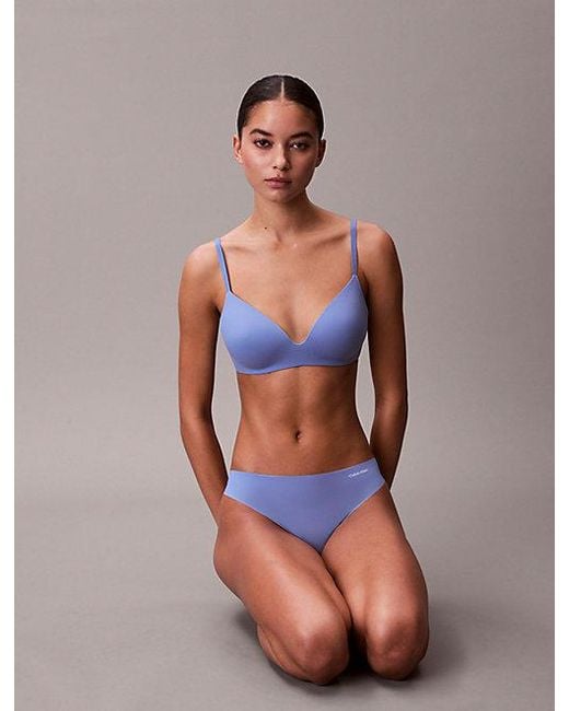 Calvin Klein Blue Thong Invisibles