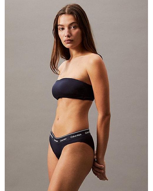 Calvin Klein Bandeau Bikinitop in het Brown