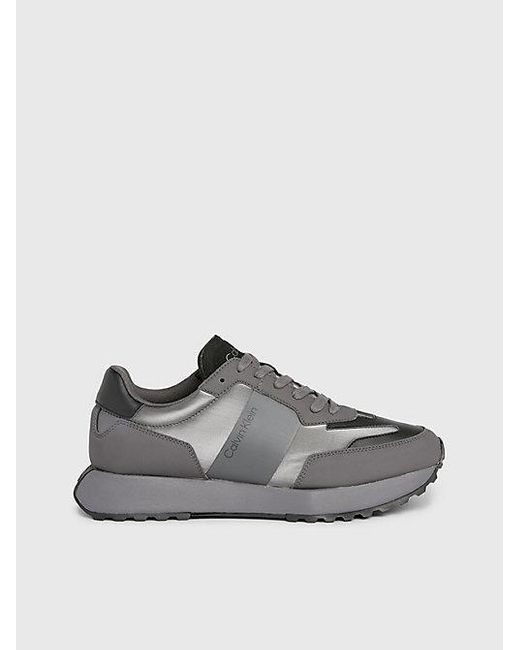 Calvin Klein Metallic Sneakers in het Gray voor heren