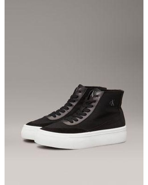 Zapatillas altas de lona con plataforma Calvin Klein de color Metallic