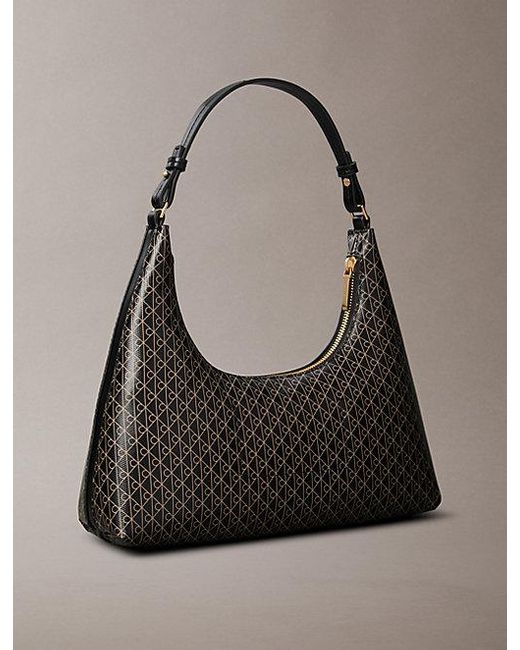 Calvin Klein Gray Schultertasche Mit Durchgehendem Monogramm-Logo