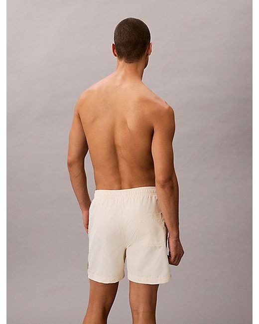 Calvin Klein White Medium Drawstring Swim Shorts Ck Icon for men