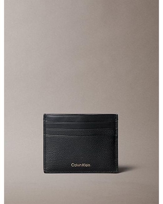 Calvin Klein Gray Leather Card Holder for men
