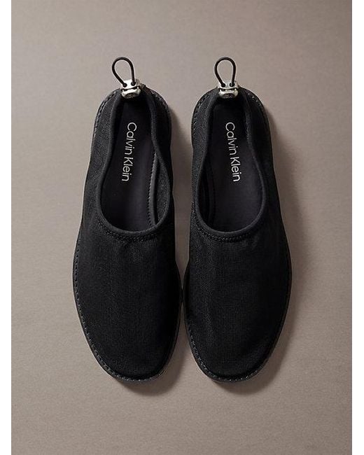 Calvin Klein Gray Mesh Drawstring Ballerinas
