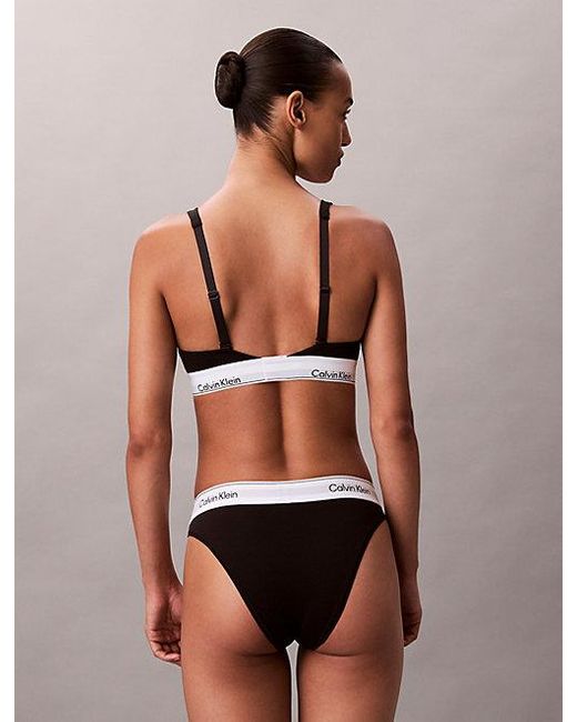 Calvin Klein Black Unlined Triangle Bralette Icon Cotton Modal