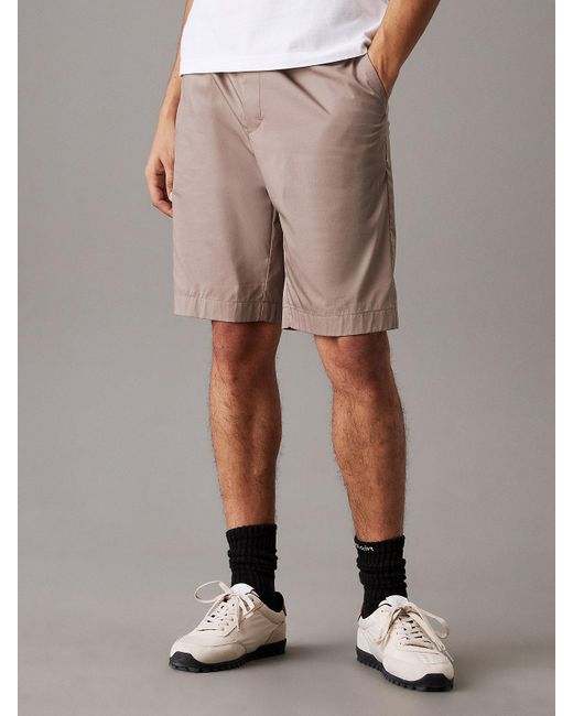 Short Pull-Up Extensible En Popeline Calvin Klein pour homme en coloris Natural