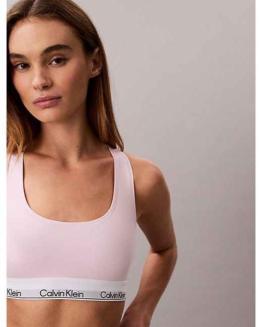 Calvin Klein Ongevoerde Bralette in het Brown