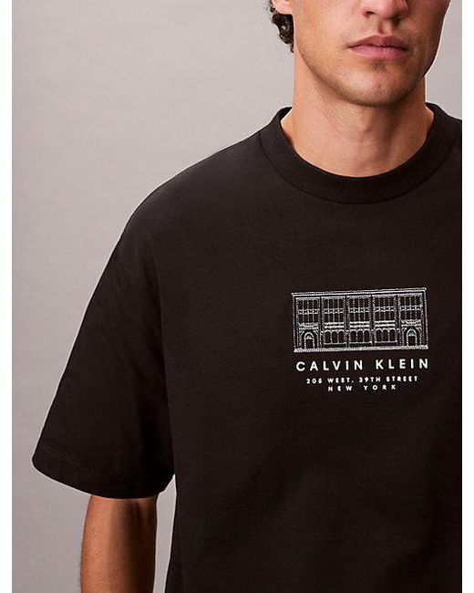 Calvin Klein Black Jeans Graphic Relaxed T-Shirt for men