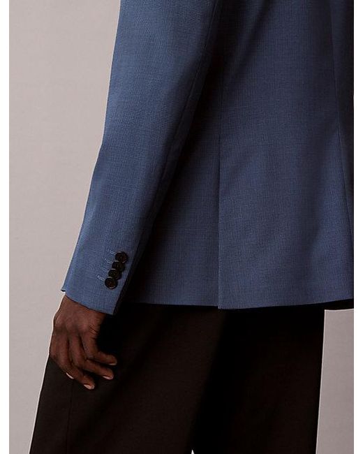 Calvin Klein Blue Houndstooth Slim Blazer for men