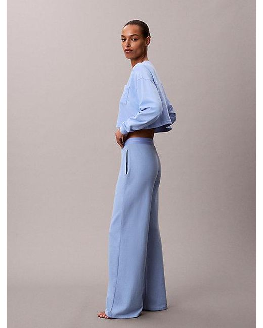 Calvin Klein Blue Pyjama Pants Logo Cotton Jersey