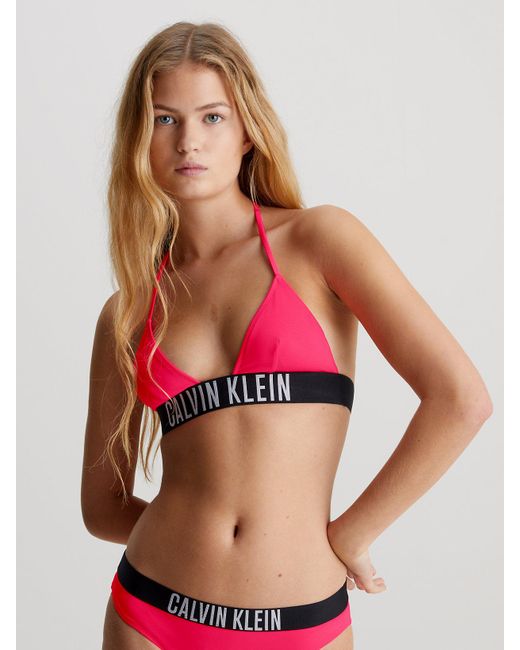 Calvin Klein Red Micro Triangle Bikini Top - Intense Power
