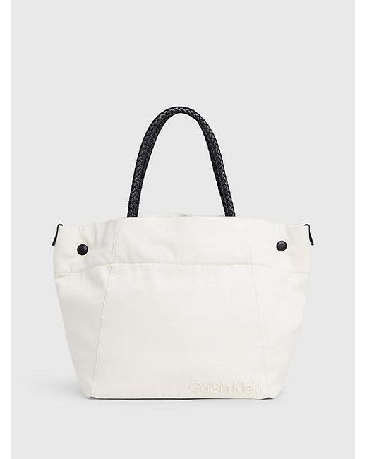 Calvin Klein Canvas Tote Bag in het White