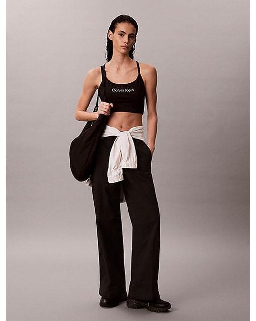 Calvin Klein Black Nylon Crescent Bag