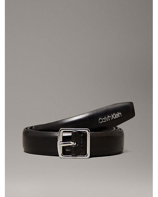 Calvin Klein Gray Schmaler Ledergürtel