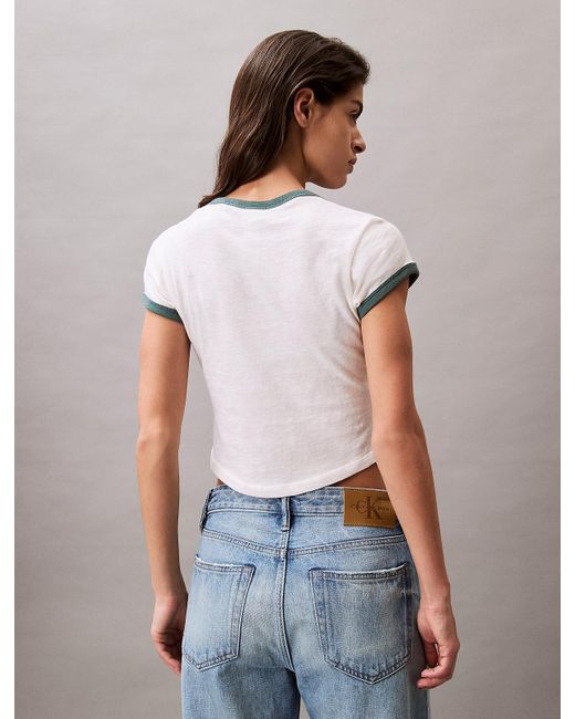 Maglietta Per Neonati Logo Graphic di Calvin Klein in Gray