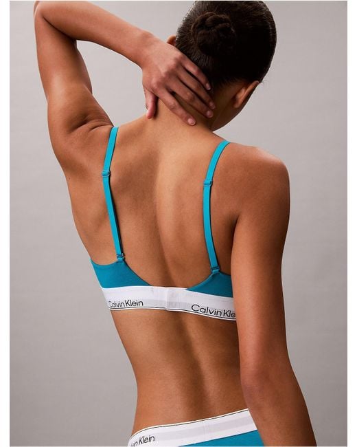 Calvin Klein Blue Icon Cotton Modal Lightly Lined Triangle Bralette
