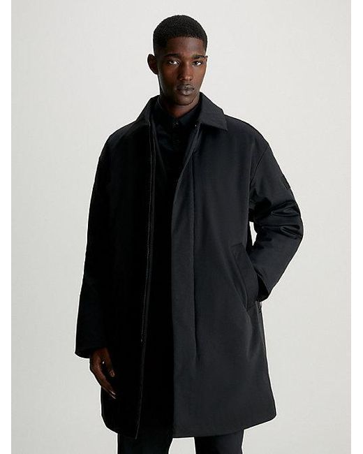 Calvin Klein Gefütterter Mantel aus technischem Twill in Black für Herren