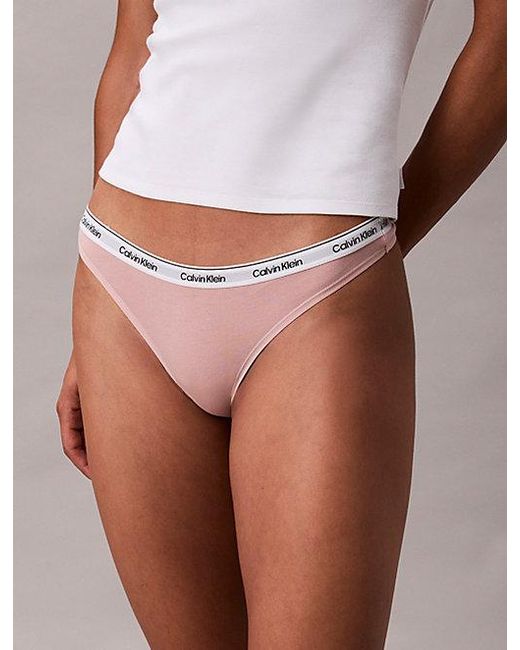 Calvin Klein Pink Thong Icon Logo